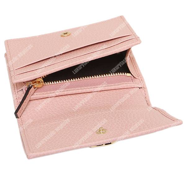G*u*i gg leather card case light pink
