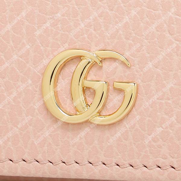 G*u*i gg leather card case light pink