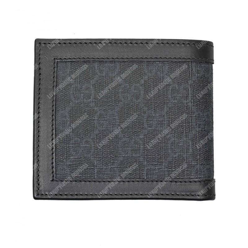 G*u*i black and grey gg sup*e canvas wallet