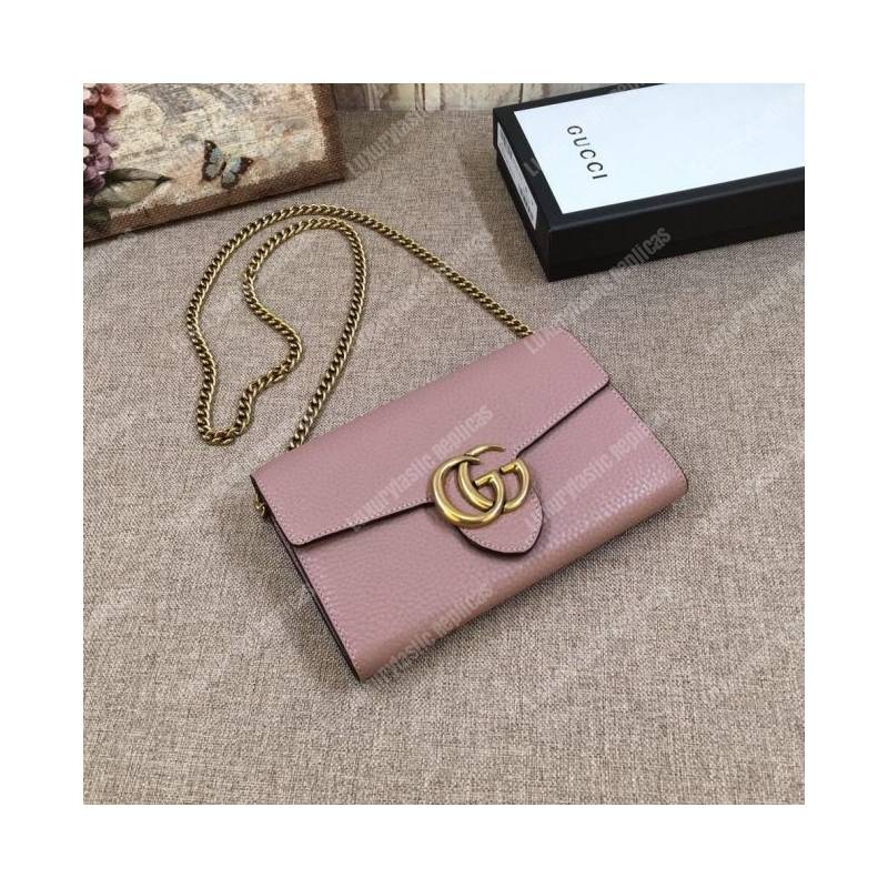 G*u*i gg marmont leather mini chain bag magnolia