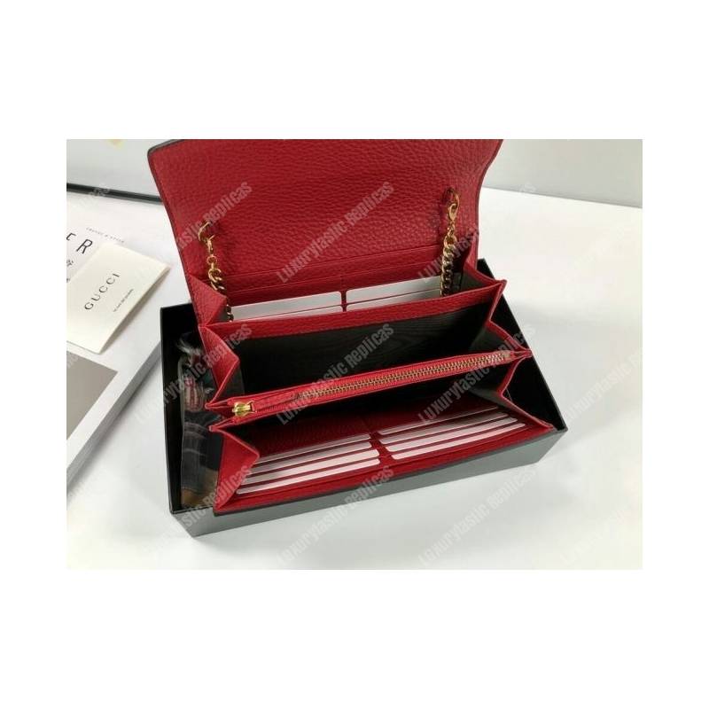 G*u*i gg marmont leather mini chain bag red