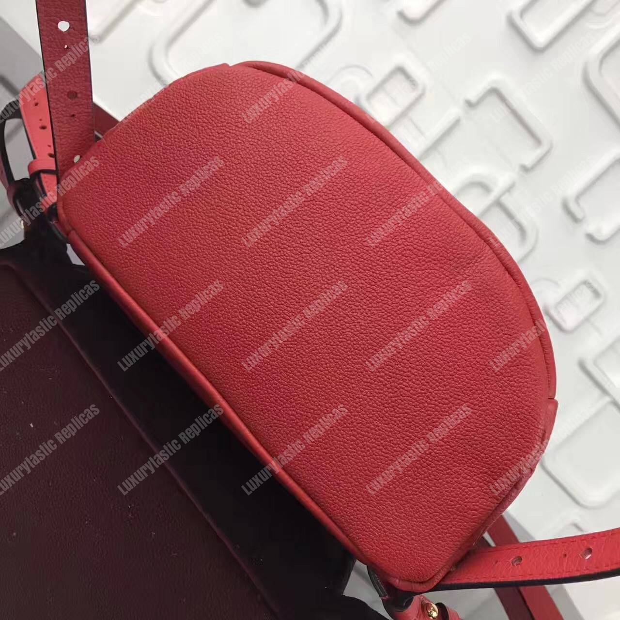 LV Sorbonne Backpack Monogram Empreinte Leather Cerise