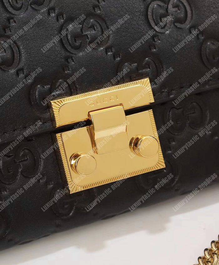 G*u*i gg padlock continental wallet black