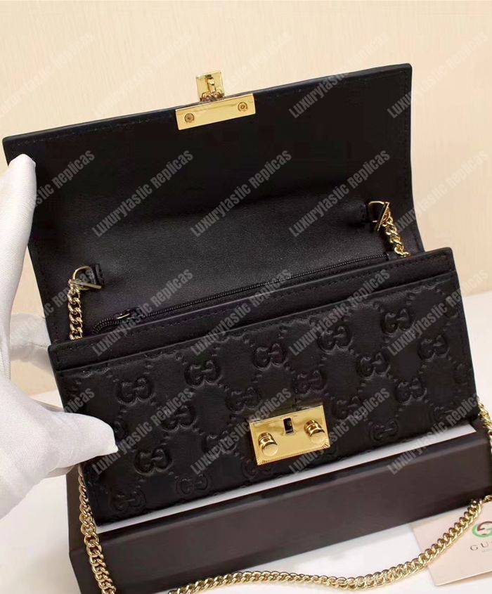 G*u*i gg padlock continental wallet black
