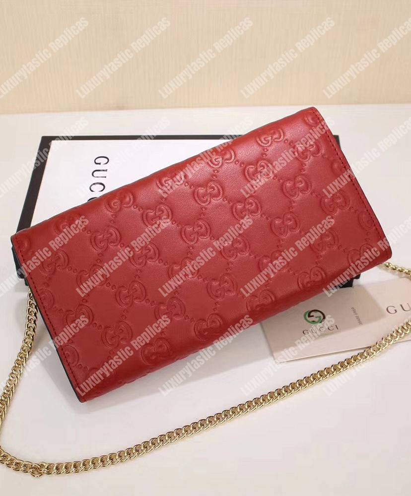 G*u*i gg padlock continental wallet red