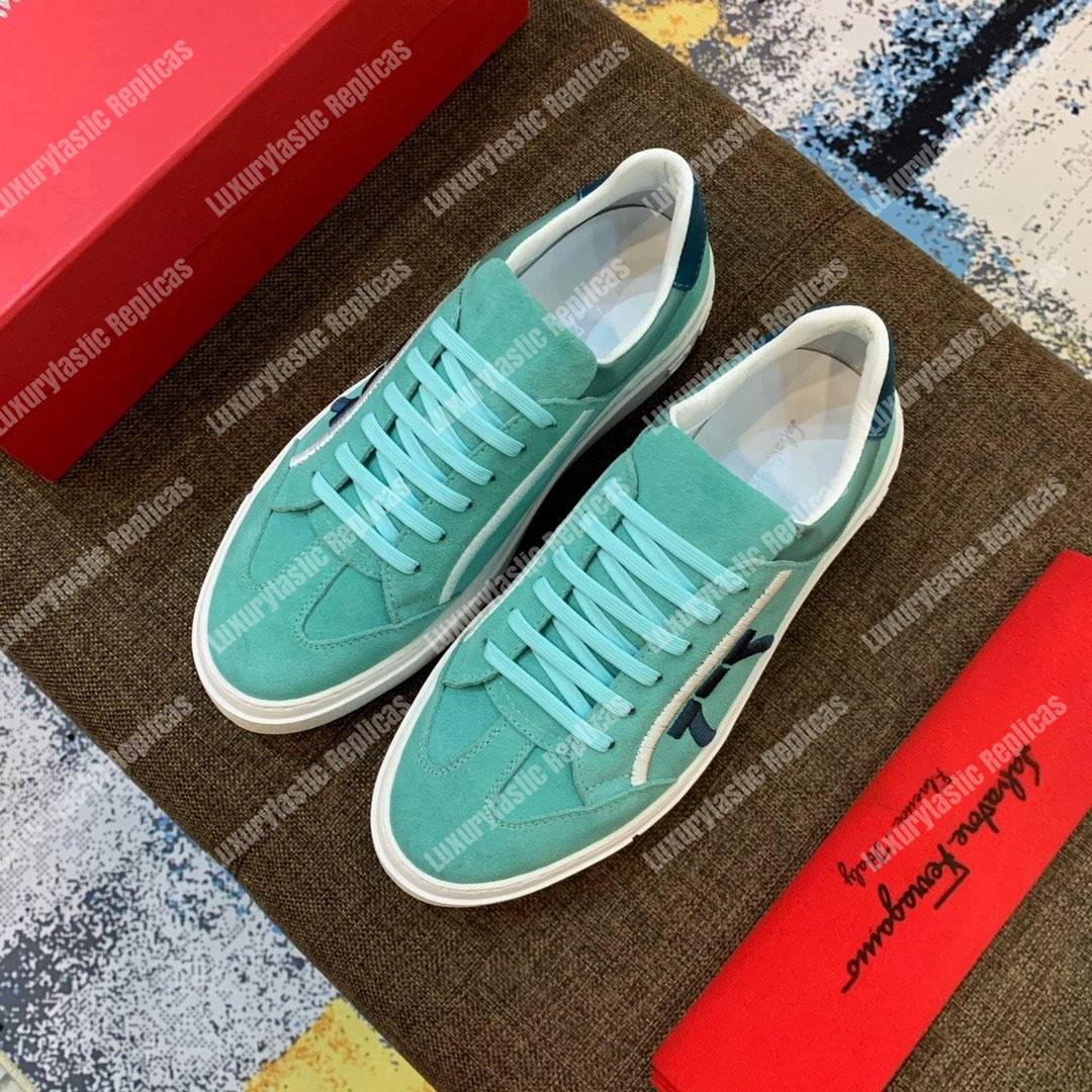 Salvatore Ferragamo Gancini Sneaker Spring Water/Teal