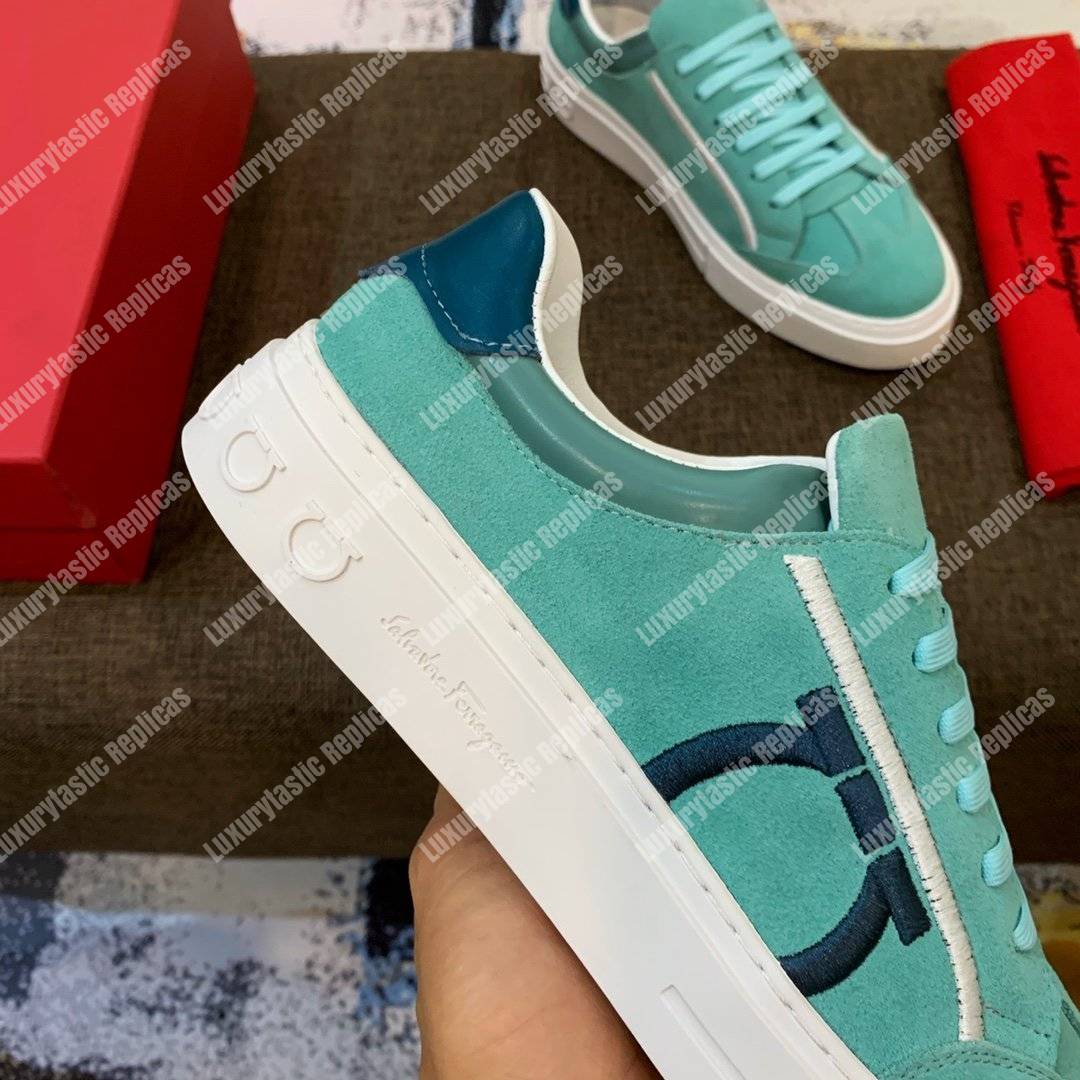 Salvatore Ferragamo Gancini Sneaker Spring Water/Teal