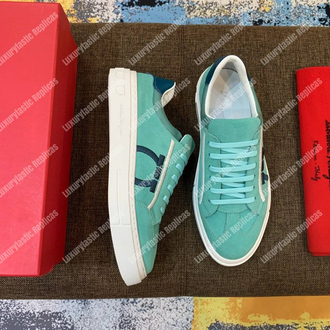 Salvatore Ferragamo Gancini Sneaker Spring Water/Teal