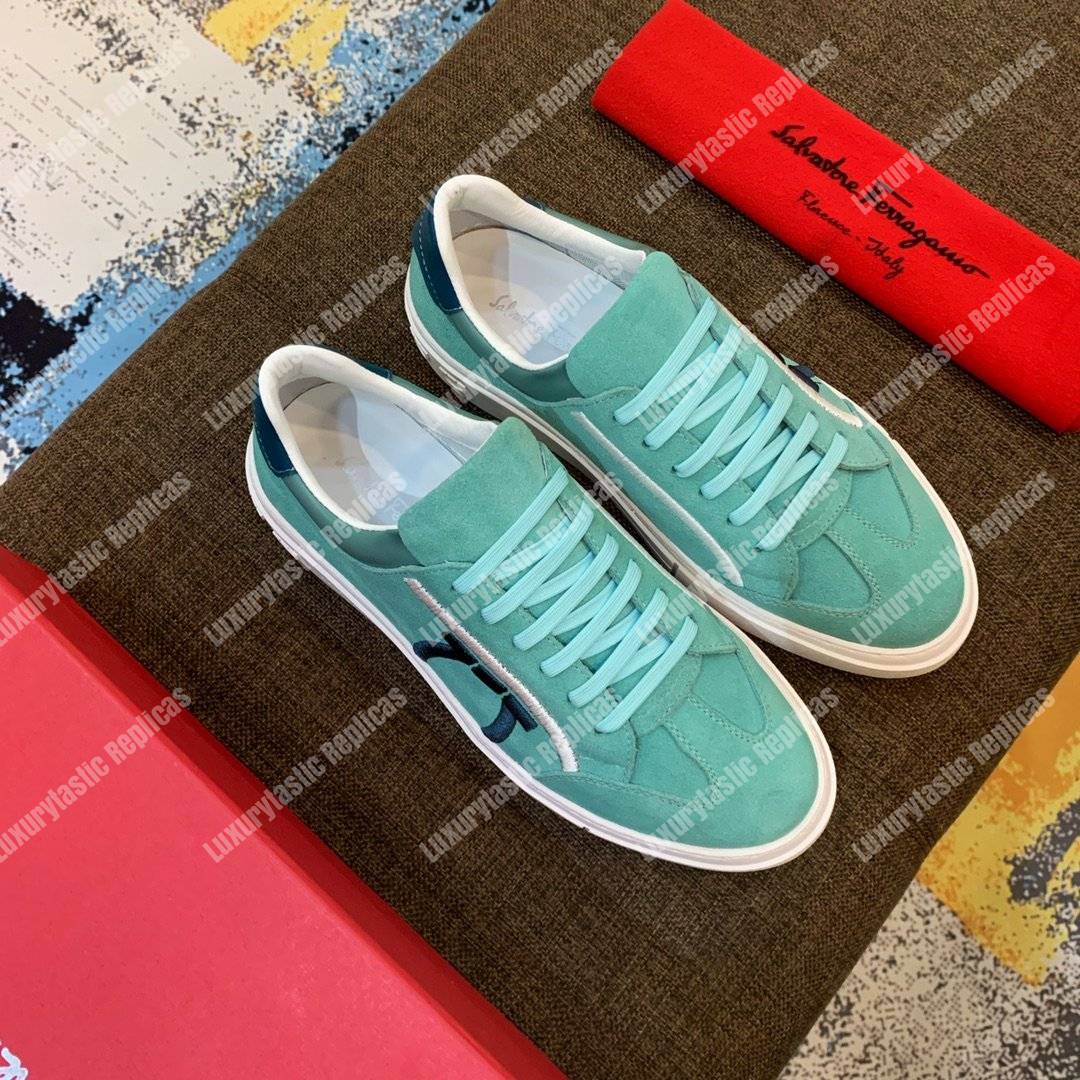 Salvatore Ferragamo Gancini Sneaker Spring Water/Teal