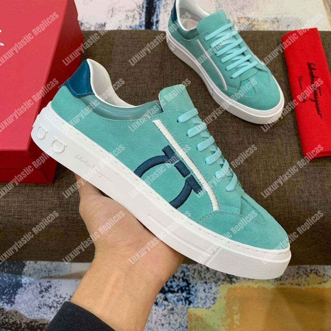 Salvatore Ferragamo Gancini Sneaker Spring Water/Teal