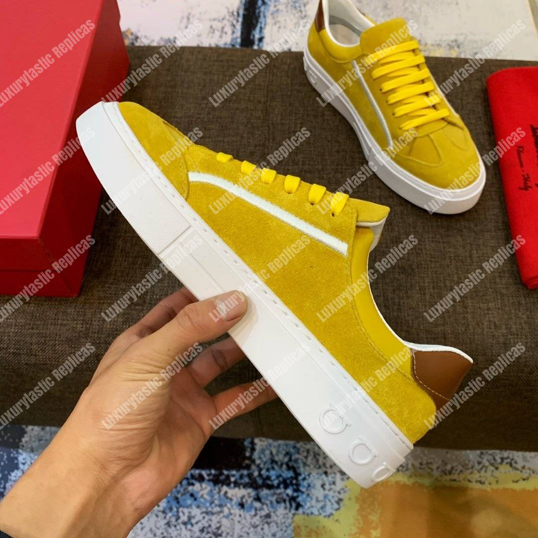 Salvatore Ferragamo Gancini Sneaker Straw/Sella