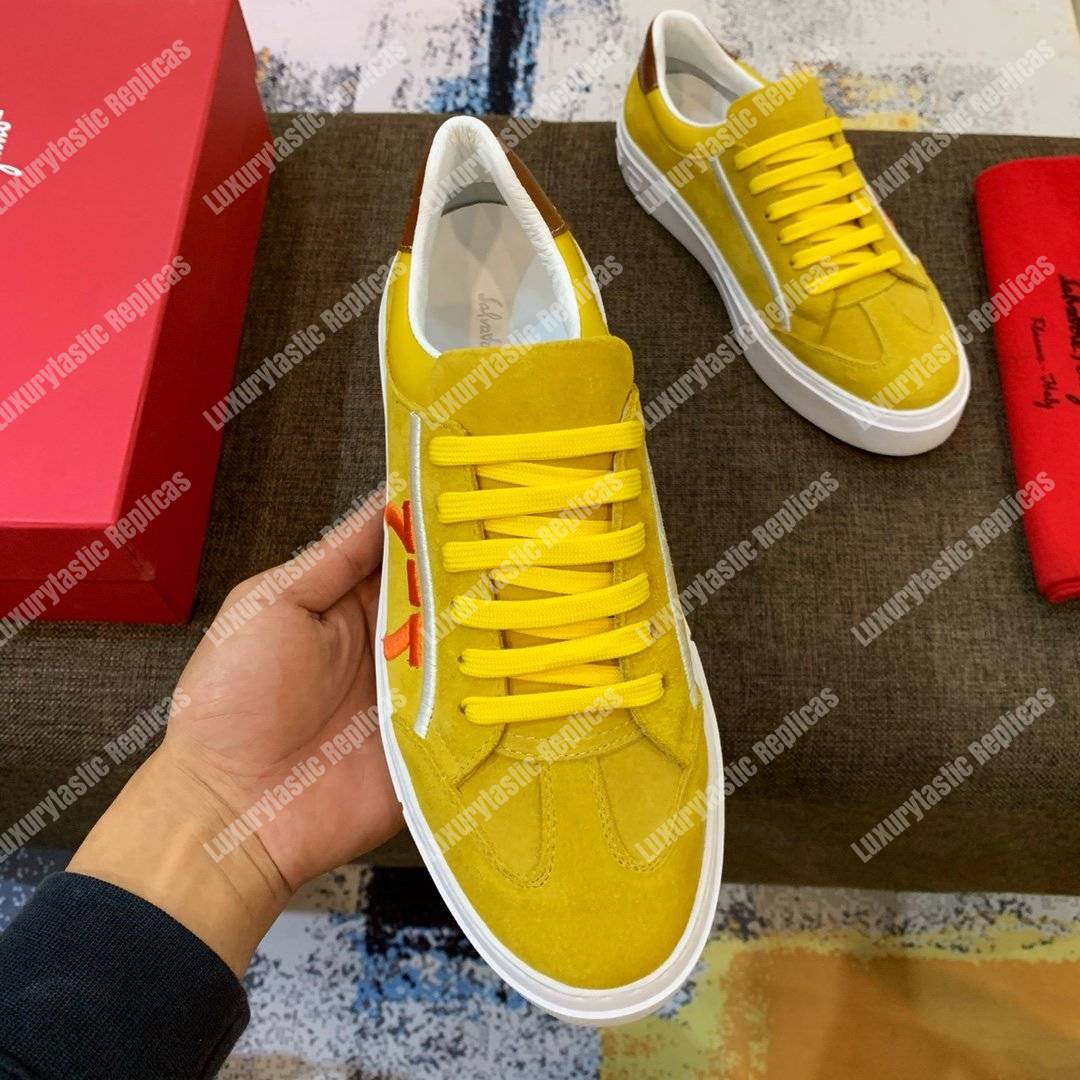 Salvatore Ferragamo Gancini Sneaker Straw/Sella
