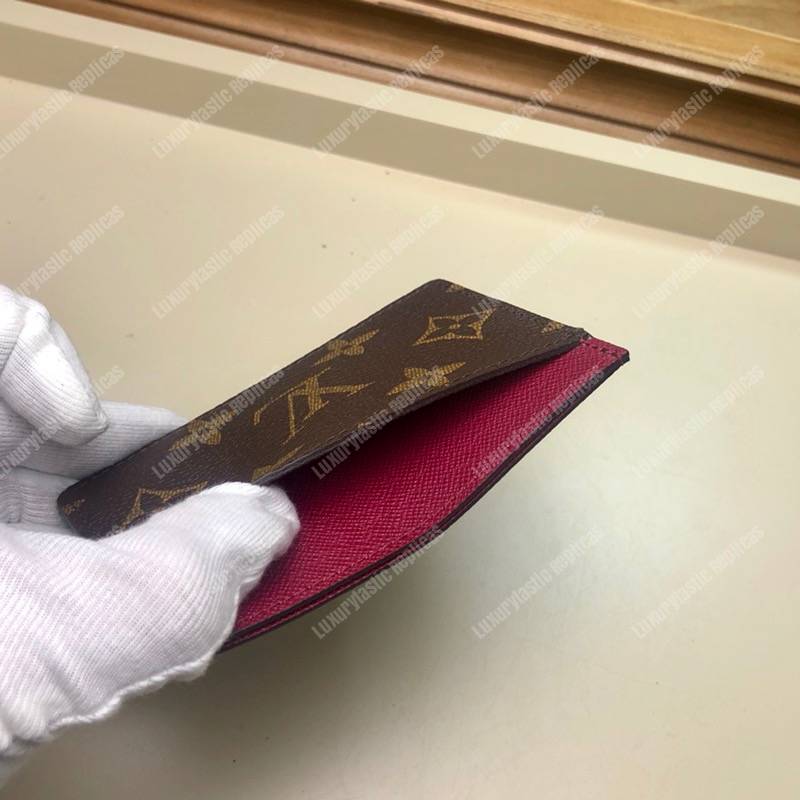 LV Card Holder Monogram Fuchsia