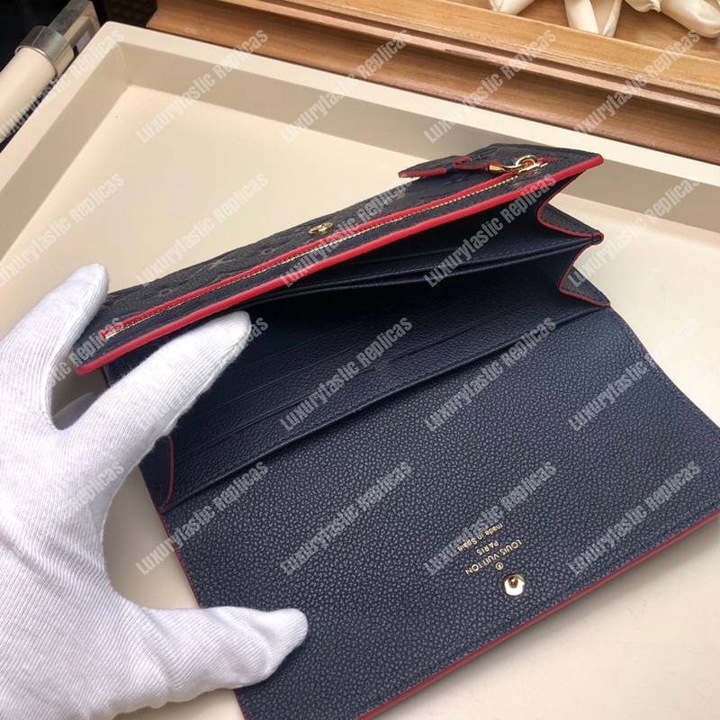 LV Pont-Neuf Wallet Monogram Empreinte leather Marine Rouge