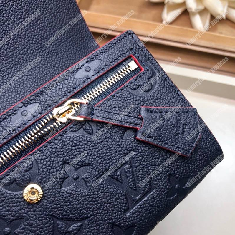 LV Pont-Neuf Wallet Monogram Empreinte leather Marine Rouge