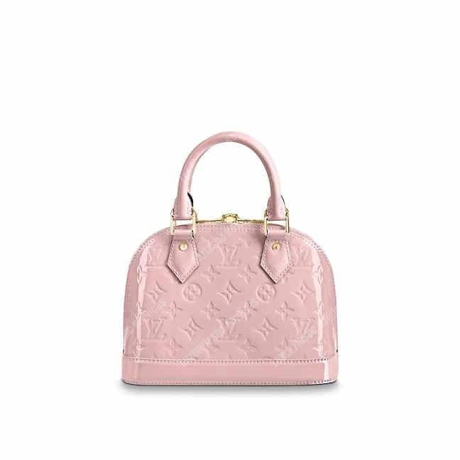 LV Alma BB Monogram Vernis Leather Rose Ballerine