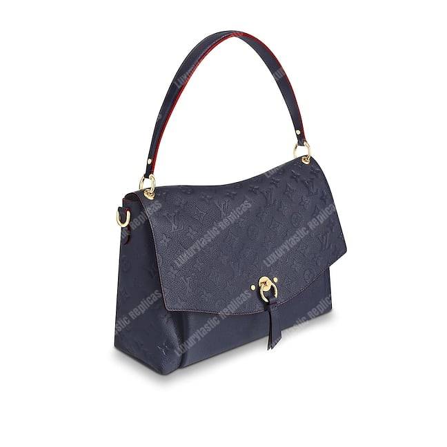 LV Blanche MM Monogram Empreinte Leather Marine Rouge