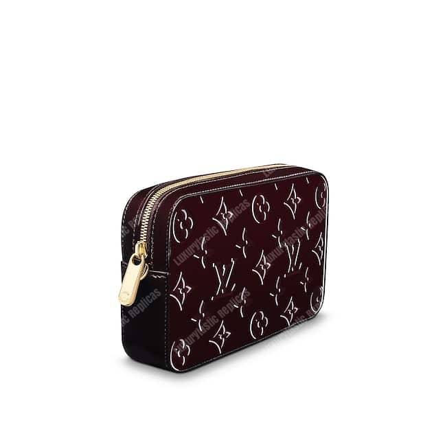 LV Camera Pouch Monogram Vernis Leather Amarante