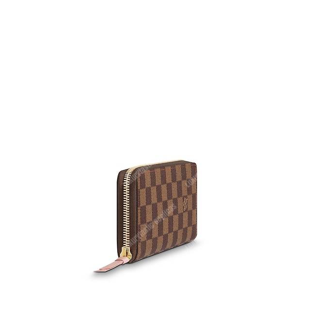 LV Clemence Wallet Damier Ebene Rose Ballerine