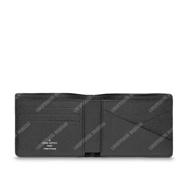 LV Multiple Wallet Taiga Leather Blue Stripe