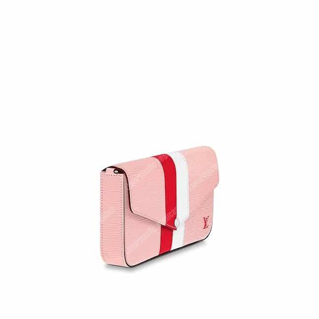 LV Pochette Felicie Epi Leather Rose Ballerine