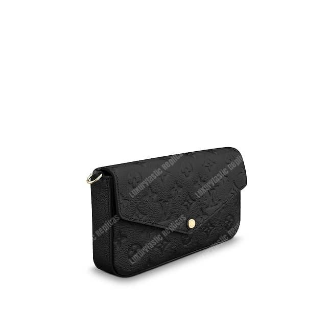 LV Pochette Felicie Bag Monogram Leather Noir