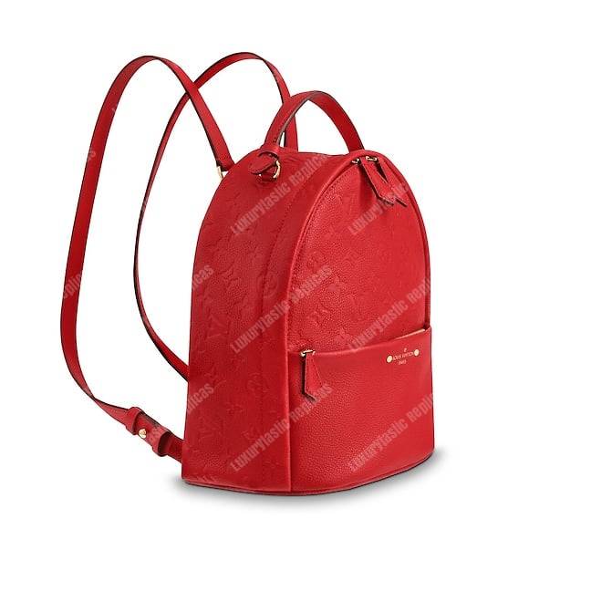 LV Sorbonne Backpack Monogram Empreinte Leather Cerise