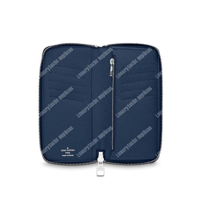 LV Vasco Wallet Taiga Leather Ocean