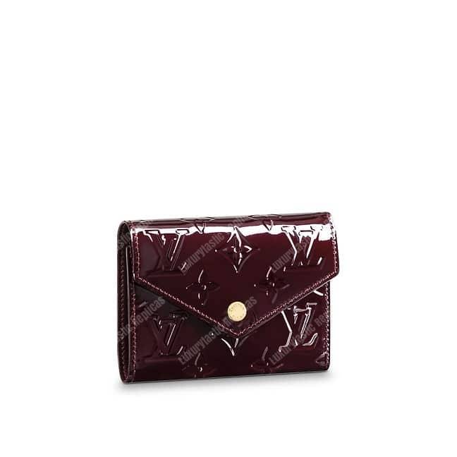 LV Victorie Wallet Monogram Vernis Leather Amarante