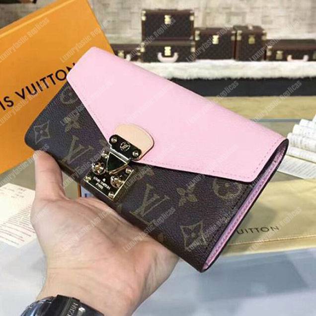 LV Pallas Wallet Monogram Canvas Rose Ballerine Pink