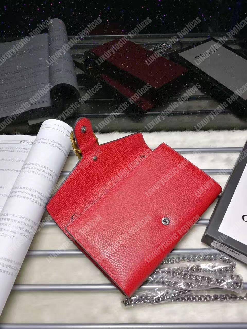 G*u*i dionysus gg sup*e mini leather chain bag hibiscus red