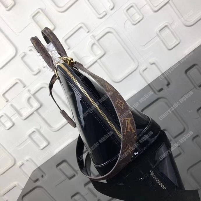 LV Alma PM Bag Patent Leather Black