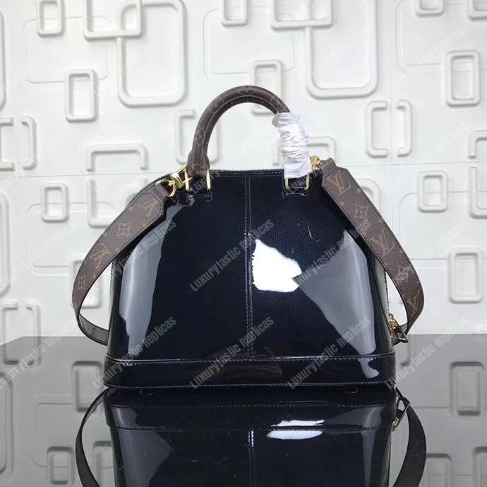 LV Alma PM Bag Patent Leather Black