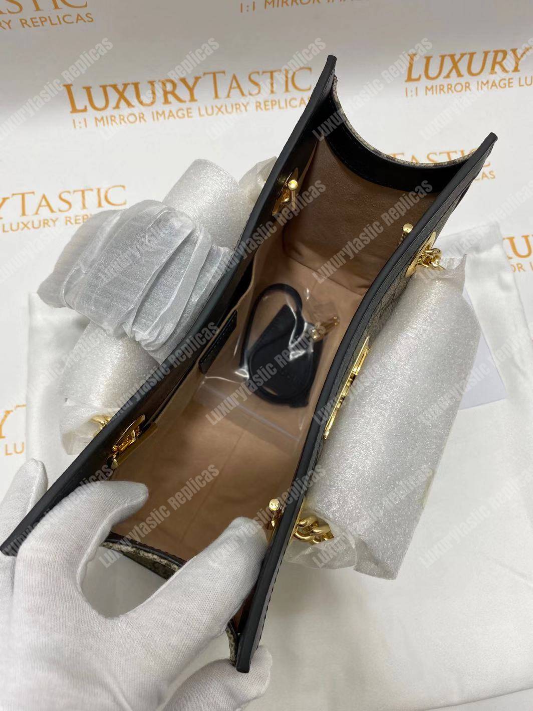 G*u*i padlock medium gg shoulder beige/ebony black