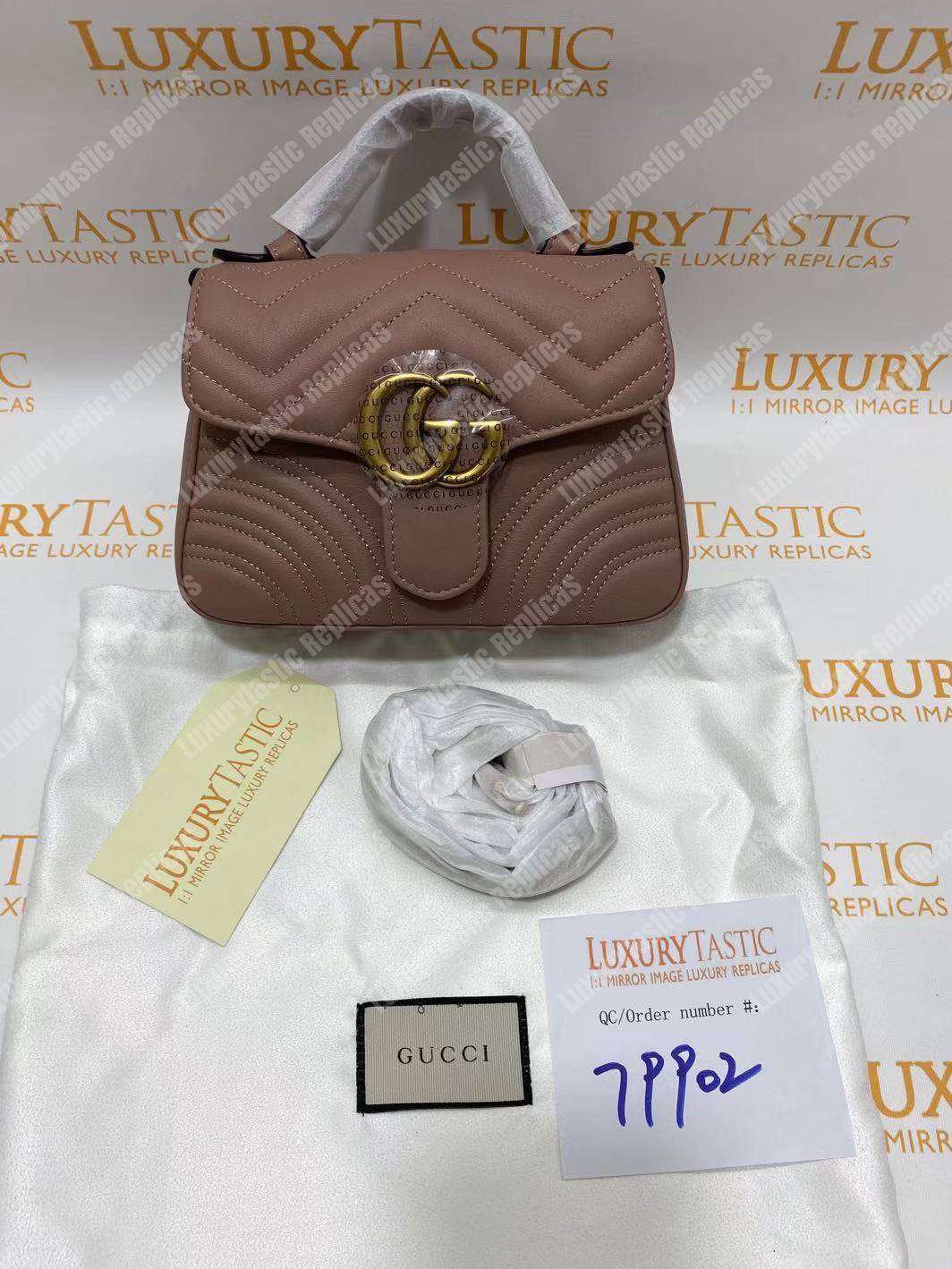 G*u*i gg marmont mini top handle bag dusty pink