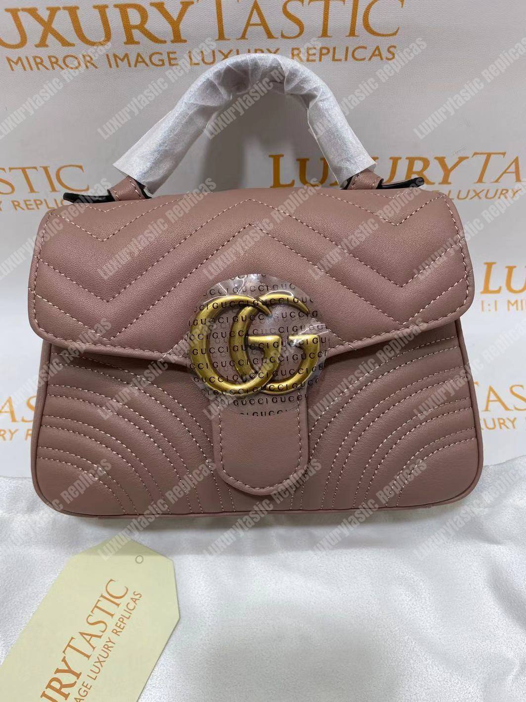 G*u*i gg marmont mini top handle bag dusty pink