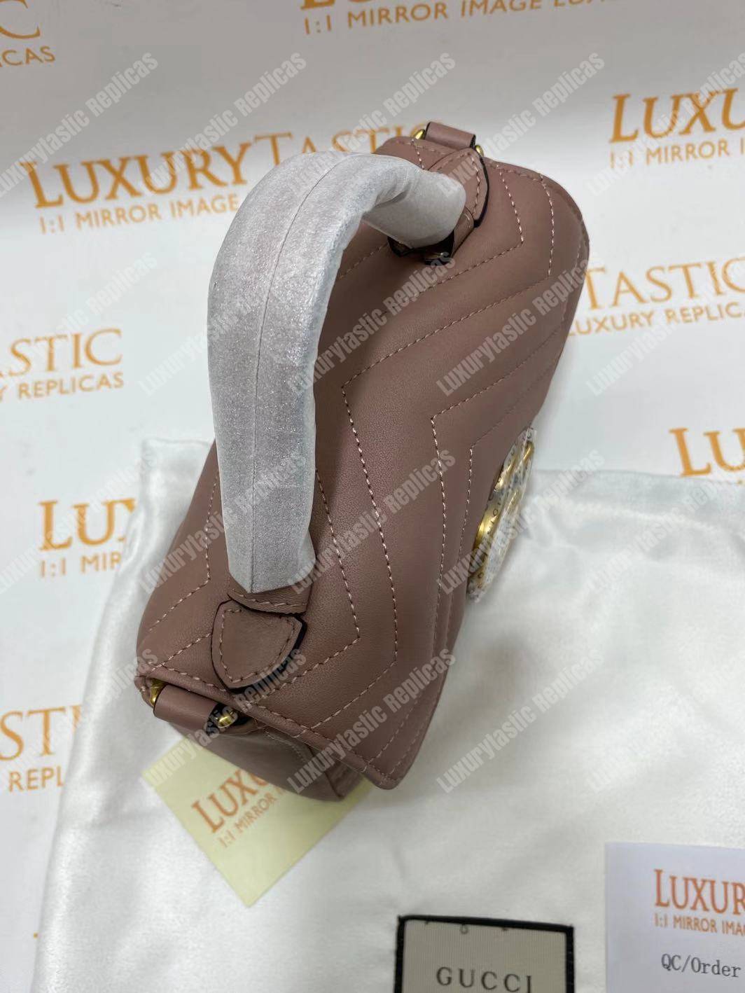 G*u*i gg marmont mini top handle bag dusty pink