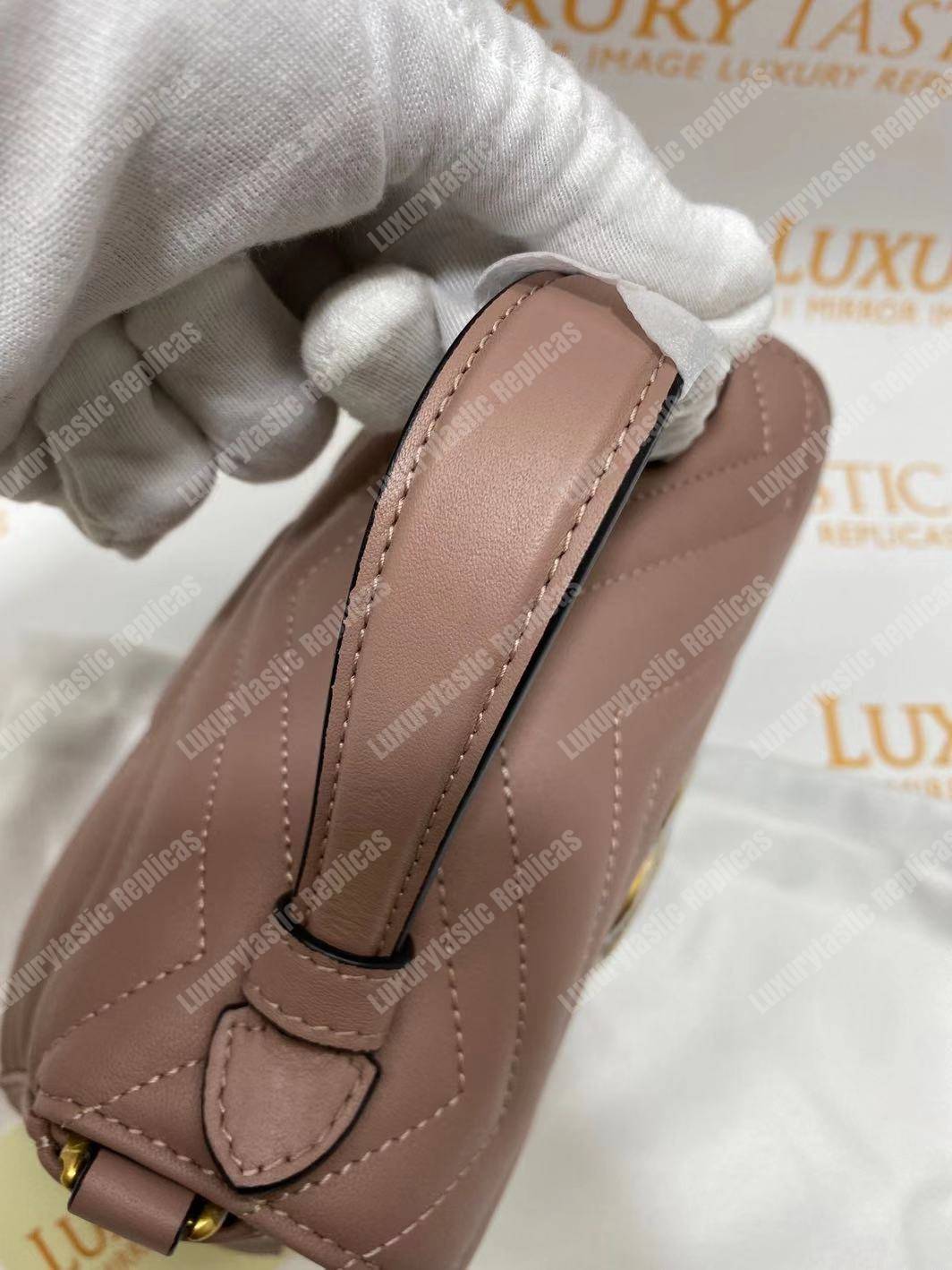 G*u*i gg marmont mini top handle bag dusty pink