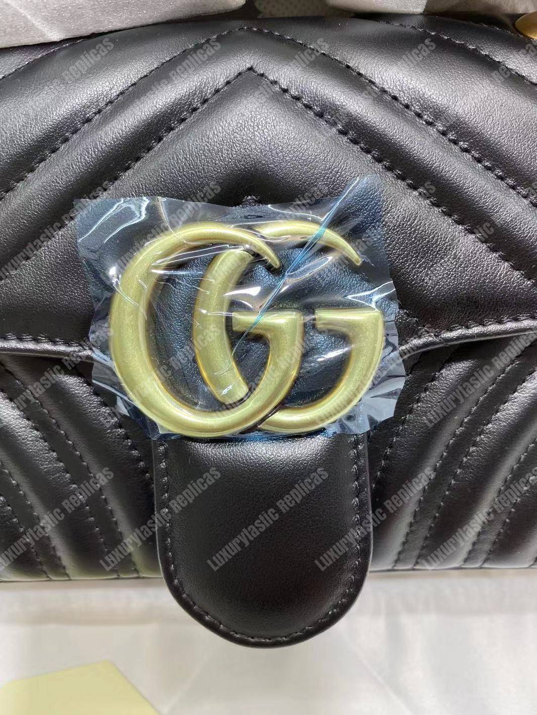 G*u*i gg marmont matelassé mini bag black