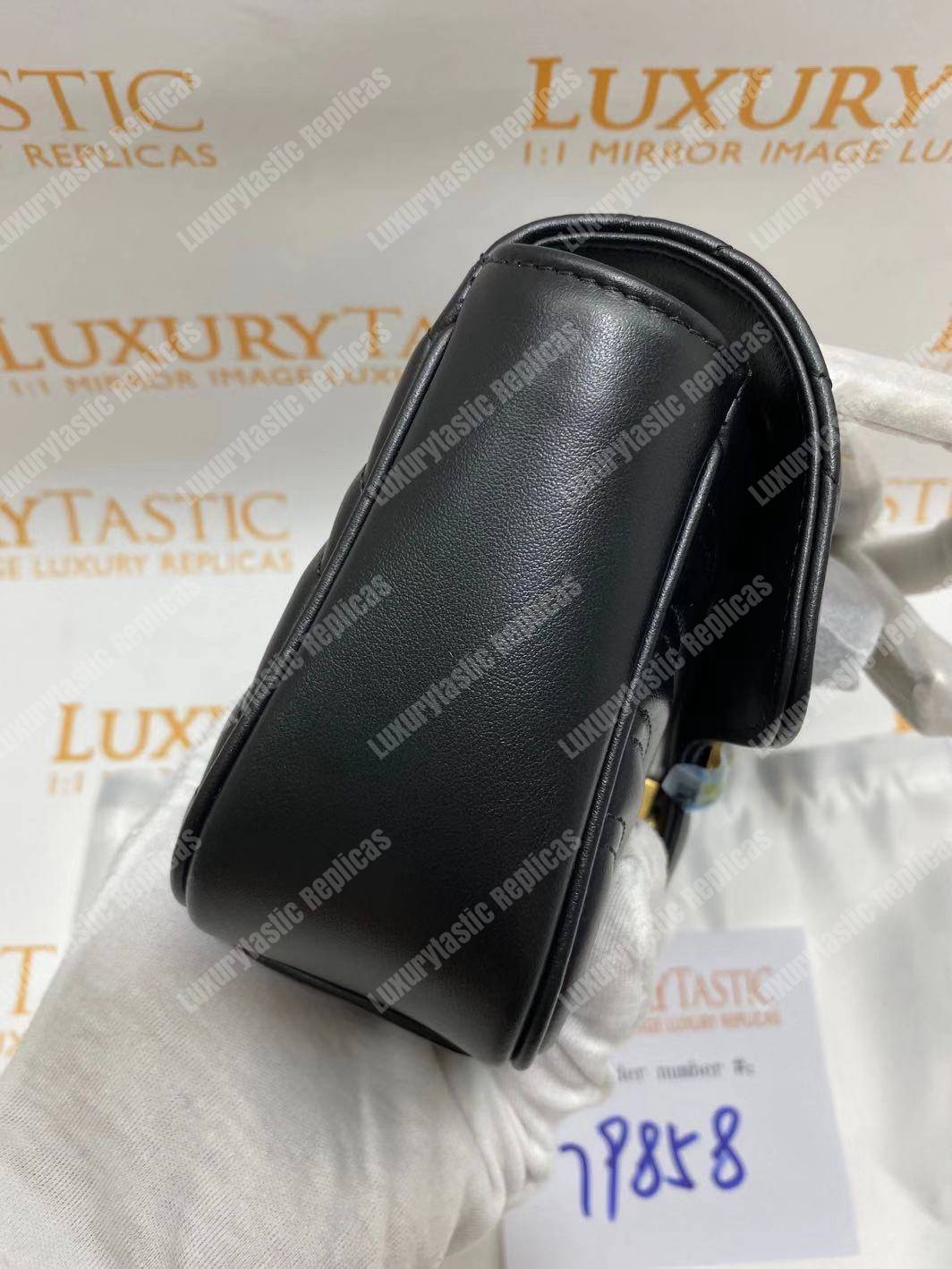 G*u*i gg marmont matelassé mini bag black