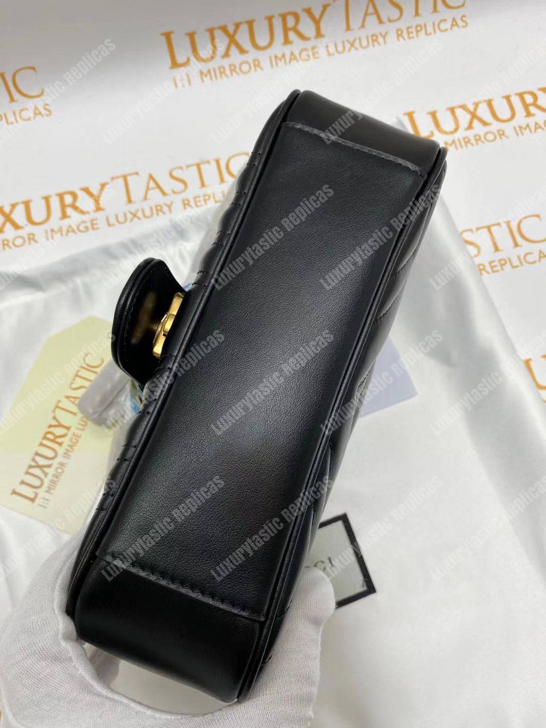 G*u*i gg marmont matelassé mini bag black