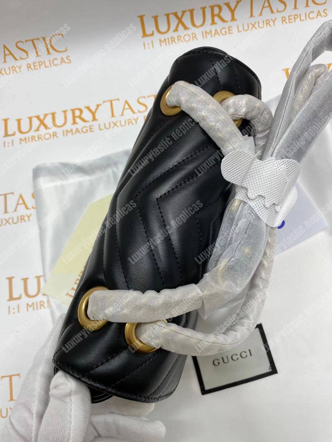 G*u*i gg marmont matelassé mini bag black