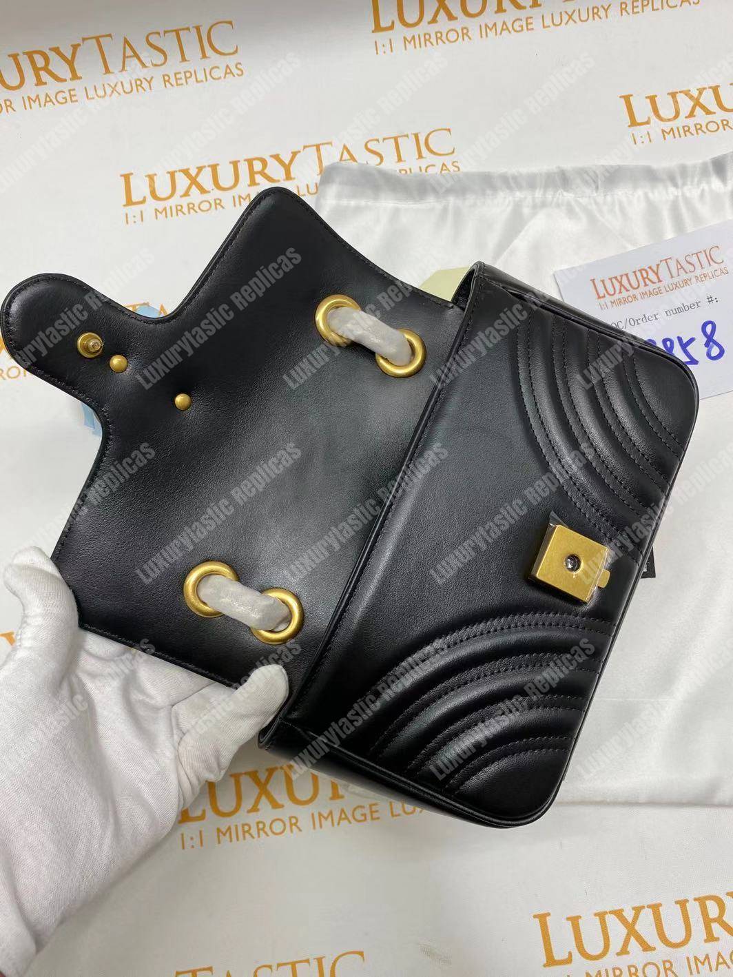 G*u*i gg marmont matelassé mini bag black