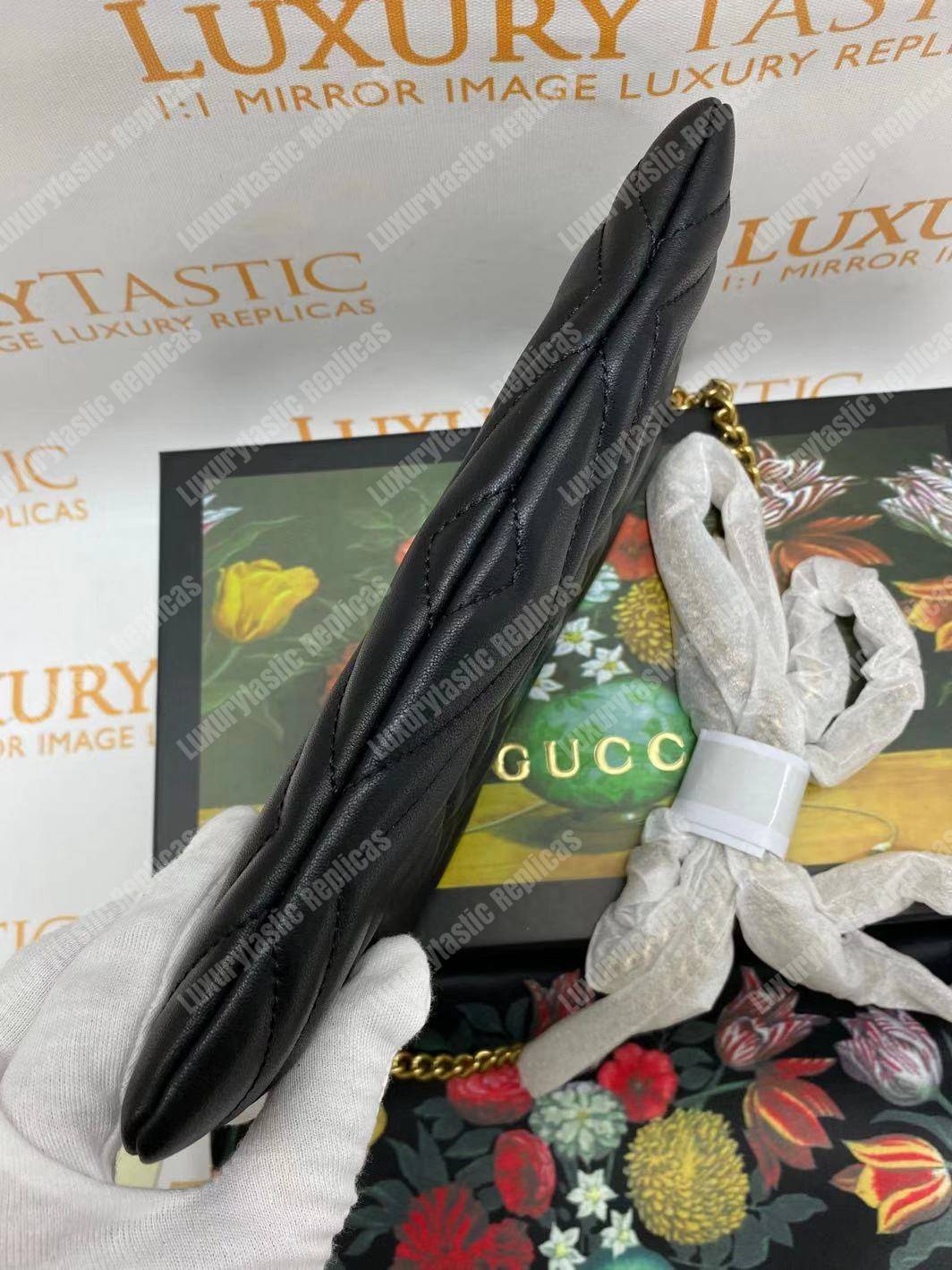 G*u*i gg marmont mini chain bag black