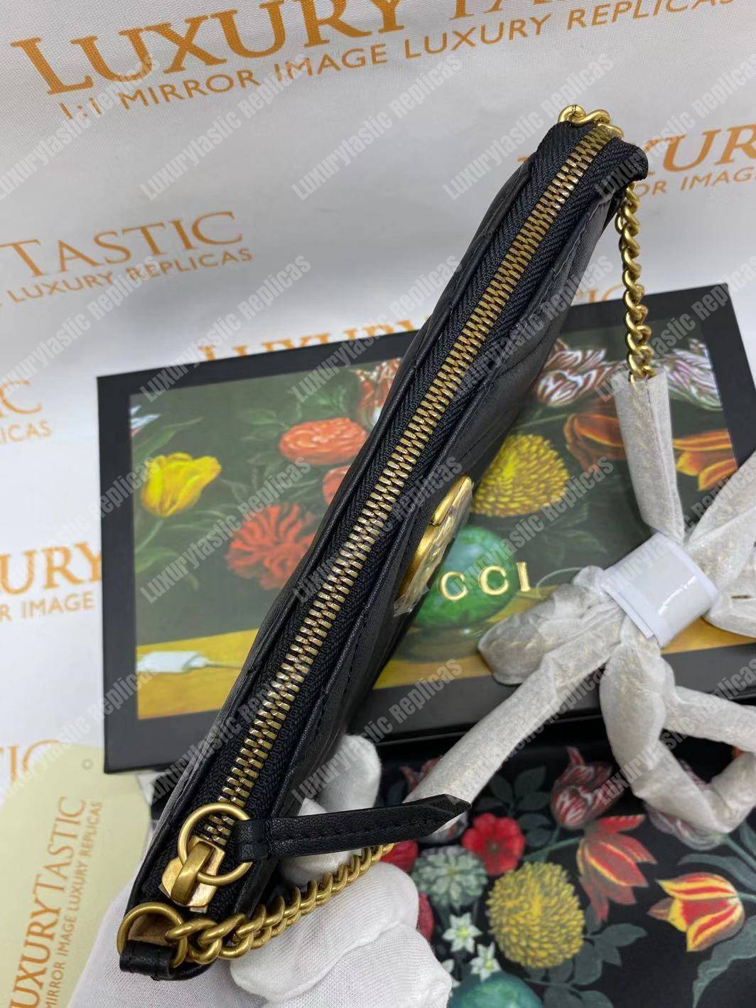 G*u*i gg marmont mini chain bag black