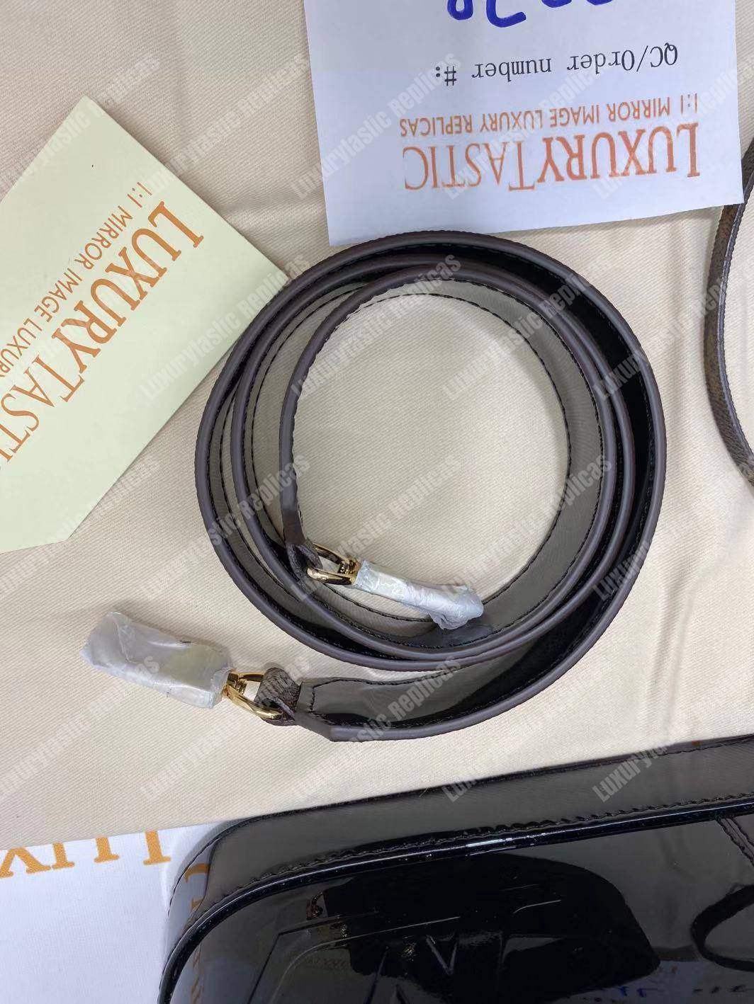 LV Alma PM Bag Patent Leather Black