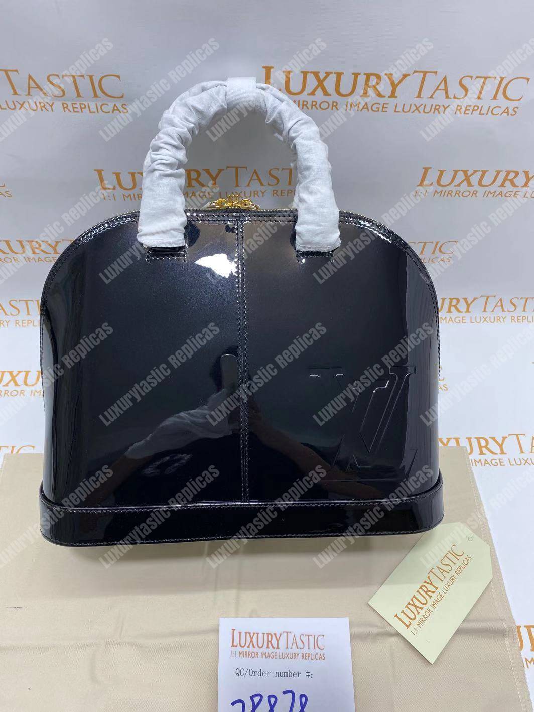 LV Alma PM Bag Patent Leather Black