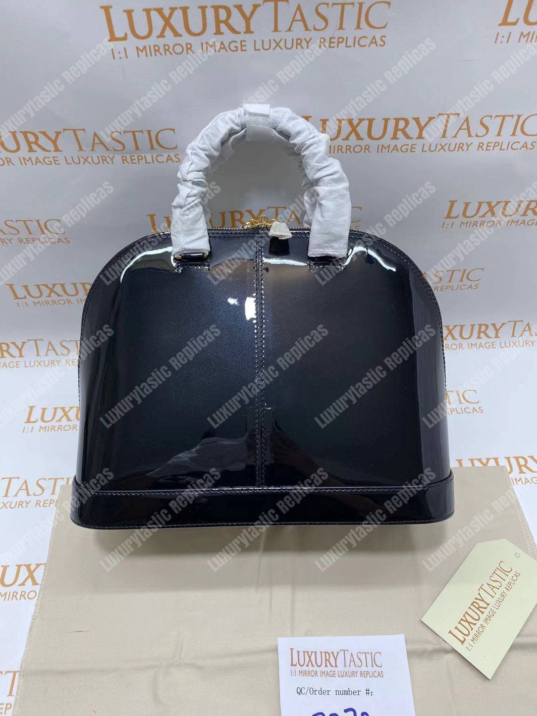 LV Alma PM Bag Patent Leather Black