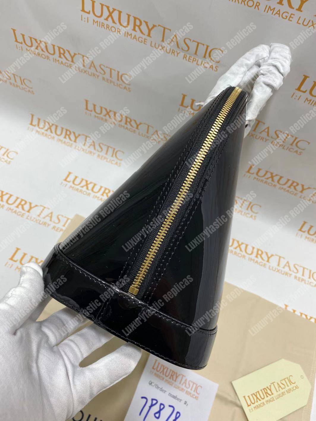 LV Alma PM Bag Patent Leather Black