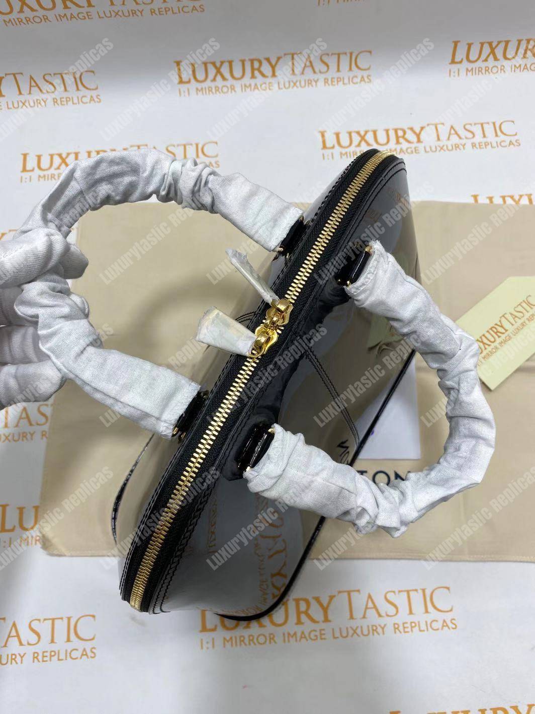LV Alma PM Bag Patent Leather Black